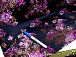 Fabric Faux Silk Satin Oriental Brocade Floral CT26  