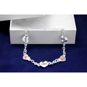  Orange Ribbon Bracelet Hope, Faith, Love (Retail 