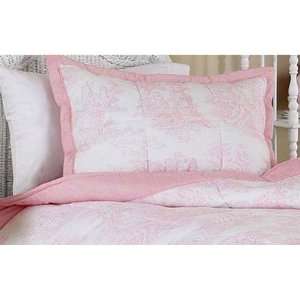  Pink French Toile Pillow Sham by JoJo Designs White