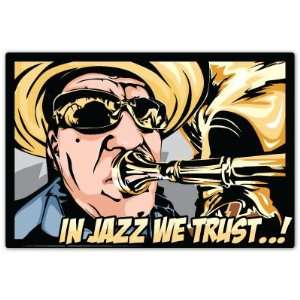  Louis Armstrong In Jazz We Trust! Car Bumper Sticker Decal 