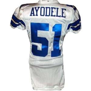  Akin Ayodele #51 Cowboys Game Issued White Jersey (Tagged 