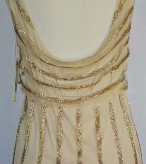   Embellished Dress 4 UK 8 NWT Gold Sequin Seen on Nina Dobrev  