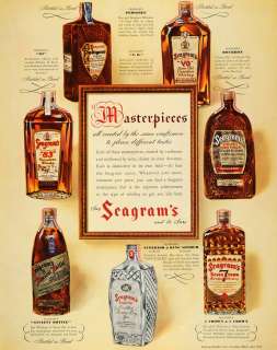 1935 Ad Seagrams 80 Pedigree Ancient Bottle Whiskey   ORIGINAL 