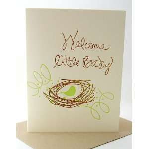  deluce design welcome baby nest letterpress greeting card 