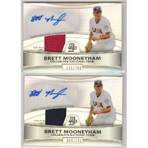  (2) 2010 Bowman Platinum Brett Mooneyham REFRACTOR AUTOGRAPH 