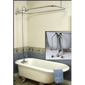  Clawfoot Tub Add on Shower Kit   Gooseneck Faucet   Rod 