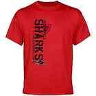 Jacksonville Sharks Red Vertical Destroyed T shirt