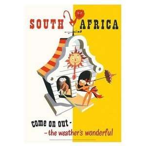  World Travel Poster South Africa Come on Out The Weather 