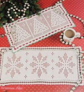 Christmas Filet Crochet Doily Pattern Leaflet  