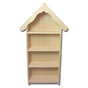  Unfinished Wooden Doll House Bookcase Hand Crafted USA 