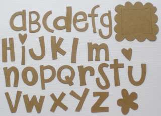 CUTE FONT♥ Letters Alphabet Raw Bare Chipboard Die cut  