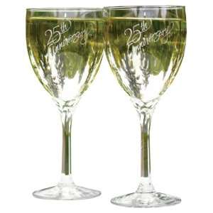 Hortense B. Hewitt Wedding Accessories 25th Anniversary Wine Glasses 