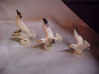 Set 3 Bone China Birds in Flight Figurines  