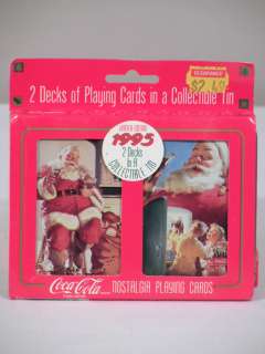 vtg 90s Santa Coca Cola Coke Nostalgia playing cards 2 decks 