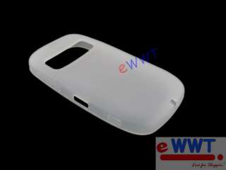 White * Silicone Soft Back Cover Case + Screen Protector for Nokia C7 