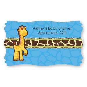  Giraffe Boy   Set of 8 Personalized Baby Shower Name Tag 