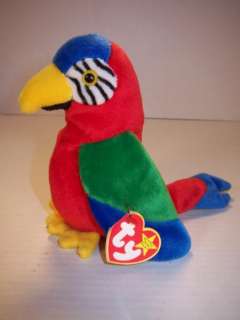 TY Jabber the Parrot Beanie Baby 6 Plush RETIRED  