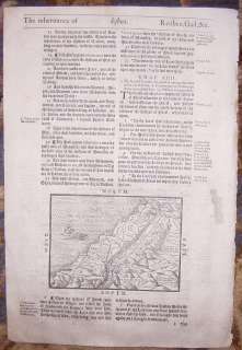 1616 Geneva Folio Black Letter Bible Leaves/RARE/JOSHUA/MAP OF HOLY 