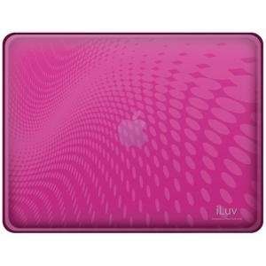  Pink Flexi Clear Case With Dot Wave Pattern For iPad 1G 