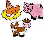 vilac cow pig hen wooden jigsaw puzzles 