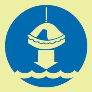  SIGNS SYMBOL LOWER LIFE RAFT TO WATER: Home Improvement