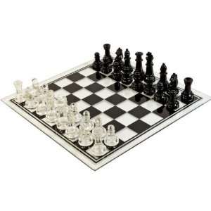  Black Glass Chess Set Pieces and Board: Toys & Games
