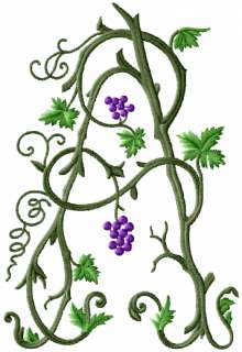 Wild Vine Monograms machine embroidery designs  