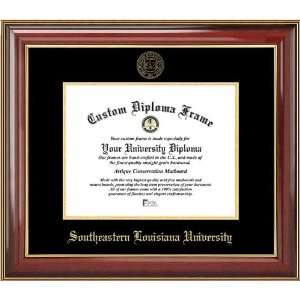   University Lions   Embossed Seal   Mahogany Gold Trim   Diploma Frame