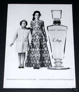 1969 OLD MAGAZINE PRINT AD, ADELE SIMPSON, COLLAGE PERFUME!  