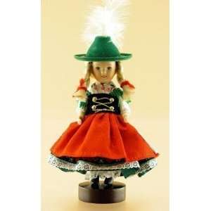  Bavarian Girl Porcelain Doll in Red Dress: Home & Kitchen