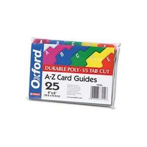 Card Guides, Alpha, 1/5 Tab, Polypropylene, 4 x 6, 25/Set 