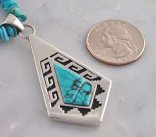  . Accenting the Neckalce is a Fine Silver Overlay Pendant Design