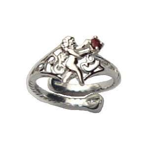   Silver January Birthstone Angel Purity Solitaire Ring Jewelry