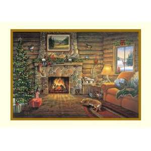 Ducks Unlimited Winter Cabin Christmas Card