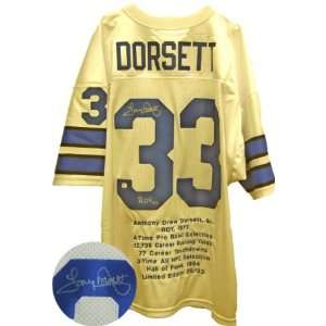  Tony Dorsett Signed White Cowboys Stat Jersey: Sports 