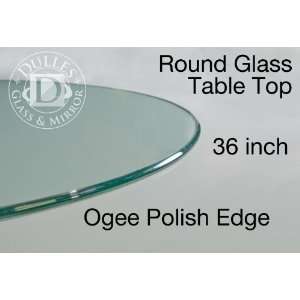  Glass Table Top: 36 Round, 3/8 Thick, Ogee Edge 