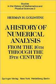 History of Numerical Analysis from the 16th through the 19th Century 
