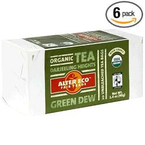 Alter Eco Fair Trade Organic Green Dew Tea, Darjeeling Heights, 20 