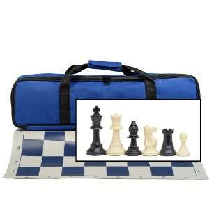  Quality Tournament Chess Set with Eletric Blue Canvas Bag 
