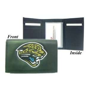   Jaguars NFL Embroidered Leather Tri Fold Wallet: Sports & Outdoors