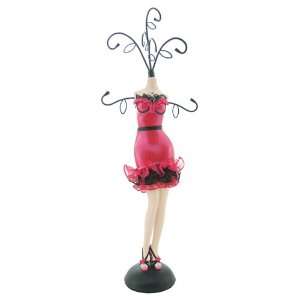 Stylish Jewelry Holder Glossy Rose Mannequin Pink 14in:  