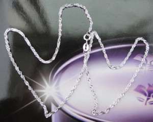 Solid 925 Silver Chain Water Wave Necklace 2mm SJN2  