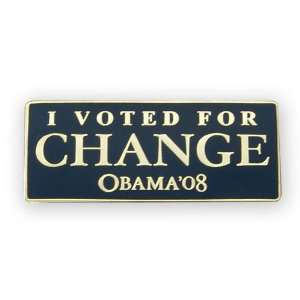    Barack Obama Lapel Pin   I Voted for Change 08 