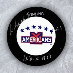  CHUCK RAYNER Brooklyn Americans SIGNED WHA Puck: Sports 