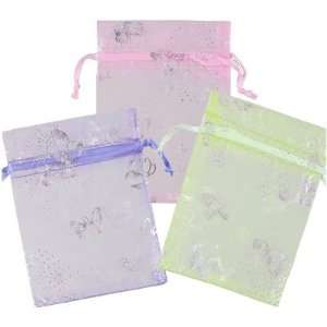 Butterfly Organza Bags Assorted Colors Set of 12 