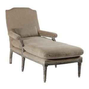   French Manor Distressed Gray Down Filled Chaise Lounge: Home & Kitchen