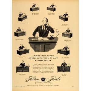  1948 Ad Hilton Hotels Reservation Manager Desk Clerk 