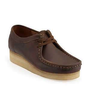 Clarks Womens NEW Wallabees 38257 Beeswax Brown Leather Casual Dress 