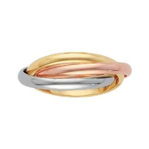  14K Tri Color Gold 3 Band Rolling Ring (Size 6): Katarina 