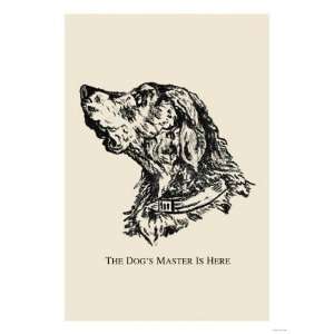 Optical Illusion Puzzle The Dogs Master is Here Giclee Poster Print 